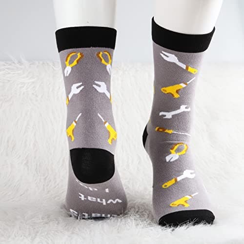 MBMSO Maintenance Worker Gifts 2 Pairs That's What I do I Fix Stuff and I Know Things Socks Handyman Gifts Repair Man Gift