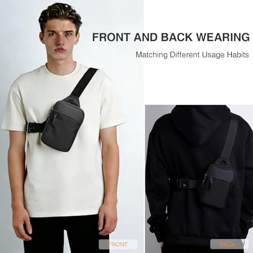 higouta Mini Sling Bag for Men Women, Small Crossbody Casual Utility Chest Phone Bag for Travel Workout