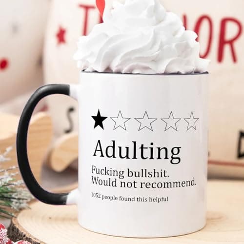 Funny Gifts for Age Ceremony, Hilarious Being an Adult Would Not Recommend Coffee Mug,Birthday Christmas Gifts for 18 Years Old Grown-Up Tea Cup 11 OZ B0DNJHSK26