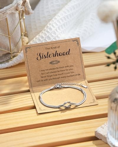 Birthday Christmas Mothers Day Jewelry Gifts Tarsus Love Knot Sister Bracelet for Women, Sisters Gifts from Sister B0F1YXBMQ7