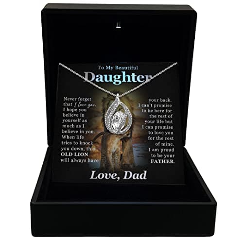 TRYNDI To My Daughter Necklace from Dad - Christmas Gifts for Daughter, Granddaughter, Daughter-In-Law, Women's Jewelry Gifts for Women Birthday, Valentine's Day, Mother's Day