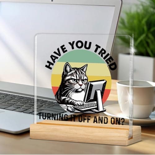 Funny Tech Guys Office Decor, Humorous Gifts for IT Team Technical Tech Guys Engineers Programmer, Technician Gifts Engineer Gift Acrylic Plaque Sign Office Desk Decor B0FRS4VC62