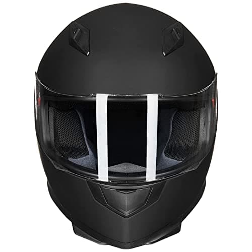 ILM Full Face Motorcycle Street Bike Helmet with Removable Winter Neck Scarf + 2 Visors DOT Model ILM-313 (L, Matte Black)