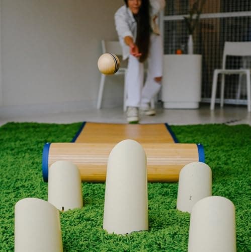 Yard Game – Modern Bocce Ball Set with Ramp & Targets | Portable BocceRoll Lawn Game for Backyard & Beach | Premium Wooden Bocce Game for Family & Party Play