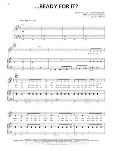 Taylor Swift - Reputation Songbook | Piano, Vocal, Guitar Sheet Music | 15 Songs Including Look What You Made Me Do, Delicate, and More | Hal Leonard Music Book for Beginners and Advanced Players