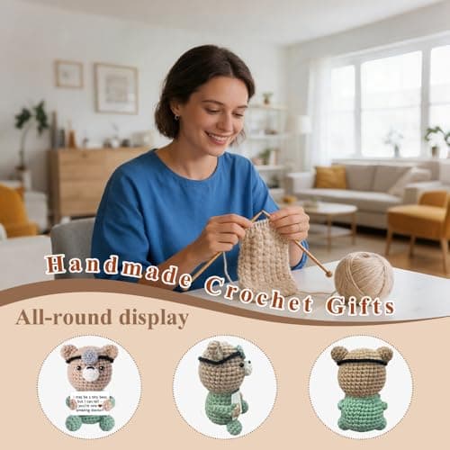 Phd Gifts for Female Male Staff, Doctor Nurse Week Appreciation, Retirement & Birthday Gift Funny Doctor Gifts Women Men, Handmade Crochet Bear for Doctors Students B0GGZDFFD6