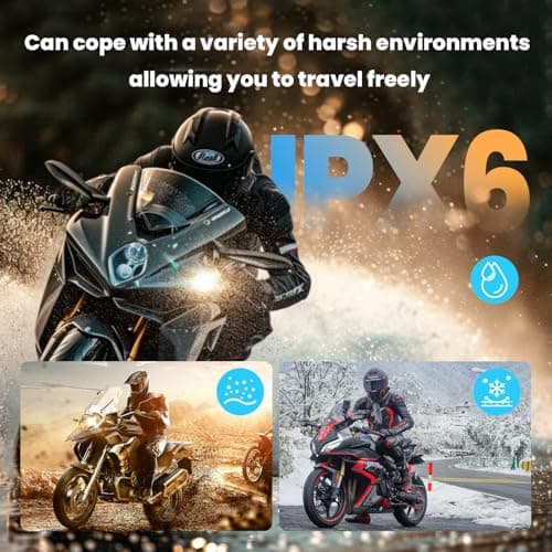 FEYA Motorcycle Helmet Speakers Super Long Battery Life Helmet Headset with Hi-Fi Sound Quality Dual Noise Reduction IPX6 Automatic Answer/Call Music Control/AI Voice/Soft & Hard Mic 1 Pack - Multi