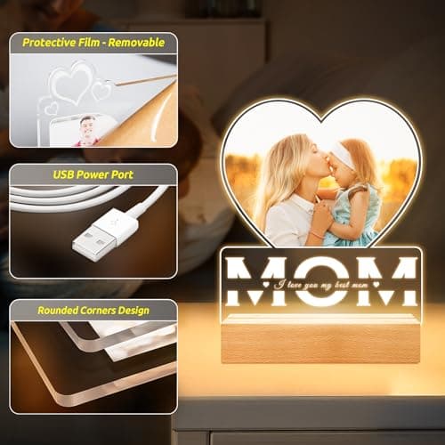 Personalized Picture Frame, Mom Picture Frame, Personalized Birthday Gifts for Mom Custom Picture Frames, Personalized Gifts for Mom from Daughter and Son B0D84JSBMS