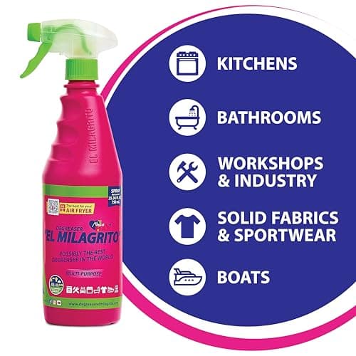 EL MILAGRITO Heavy Duty Degreaser & Multi-Purpose Cleaner, 25.36 Fl Oz Spray for Kitchen, Bathroom,Fabrics, Boats,Automotive,Floors,Industrial.More than 100 Surfaces. Proven, Ready to Delivery.