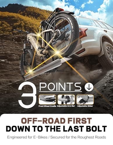 Hitch Mount Single Bike Rack with Ramp for Electric Bike, 100 lbs. Capacity Bike Carrier for Truck, Trailer, RV, SUV