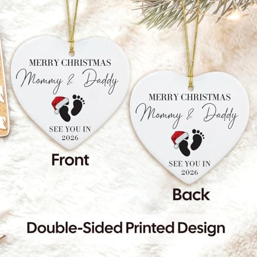 NewEleven Pregnancy Announcement Gifts for Husband Wife Family, Gender Reveal Gifts, Pregnancy Gift for Expecting Mom, for New Mom, New Dad, New Parents - Ornament