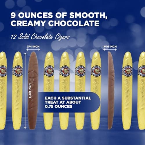 Madelaine Chocolate Candy Cigarettes Gift Box for Birthday Party or Celebration - 12 Chocolate Cigars Father's Day Gift - Individually Wrapped in an Elegant Box