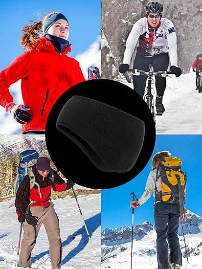 Generic 3 Pcs Ear Warmers for Men Women - Winter Sports Headband Ear Muffs Ear Covers for Cold Weather Running Cycling Ski,all black
