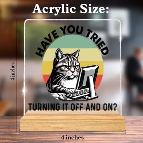 Funny Tech Guys Office Decor, Humorous Gifts for IT Team Technical Tech Guys Engineers Programmer, Technician Gifts Engineer Gift Acrylic Plaque Sign Office Desk Decor B0FRS4VC62