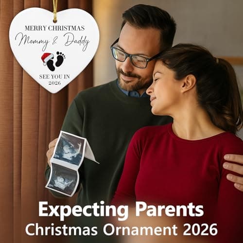 NewEleven Pregnancy Announcement Gifts for Husband Wife Family, Gender Reveal Gifts, Pregnancy Gift for Expecting Mom, for New Mom, New Dad, New Parents - Ornament