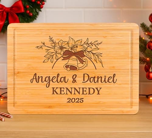 Custom Cutting Board Gift for Christmas, Engraved Wood Charcuterie Board for Housewarming, Anniversary, New Home, Wedding, Engagement, Best Gift Ideas for Couples, Parents, Women, Newlyweds