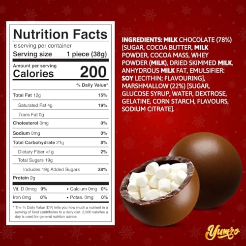 Chocolate Bombs Gift Set - 6 Pack - Cocoa Bombs Premium Hot Chocolate Bomb Filled with Marshmallows and Cocoa Mix - Makes 6 Large Servings - Gift Box.
