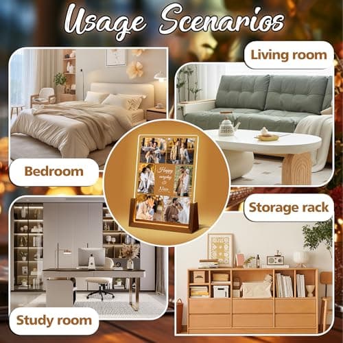 Personalized Valentines Christmas Gifts For Couple Him Her, Custom LED Picture Frame With Photo Night Light, Customized Anniversary Birthday Gifts For Women Men Boyfriend Girlfriend Husband Wife