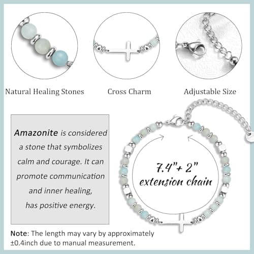 Daughter Granddaughter Sister in Christ Friend Niece Gifts on Birthday Christmas Easter Valentines Day Graduation Religious Cross Bracelet for Women Girls, Christian Gifts B0DJXSMMPZ