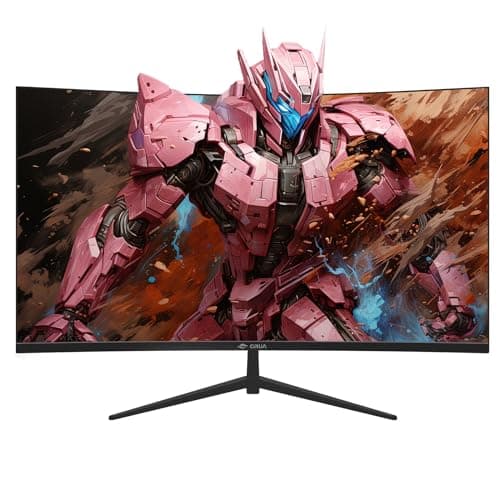 CRUA 32Inch Curved Gaming Monitor, FHD(1920 * 1080P) VA Screen 165Hz/200Hz, 1800R VA Screen, 120% sRGB, Computer Monitor that Support AMD Freesync, HDMI, DP, Wall Mountable Installs-Black