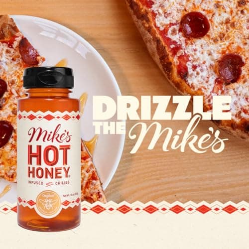 Mike's Hot Honey, America's #1 Brand of Hot Honey, Spicy Honey Infused with Chili Peppers, Certified Kosher, Gluten-Free, Paleo-Friendly, Sweet Heat, Perfect for Hot Sauce Lovers (10oz Bottle, 1 Pack)