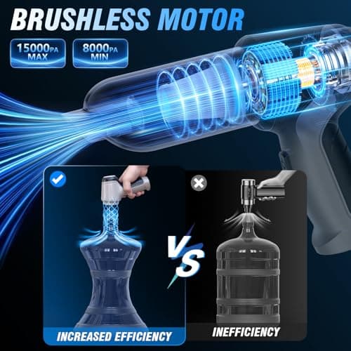 IHE Car Vacuum Cleaner, 15000Pa Handheld Cordless Rechargeable Wet & Dry Vacuum, 120W High Power for Car, Pet, Home, Office Cleaning, Washable HEPA Filter, Multi-Nozzles