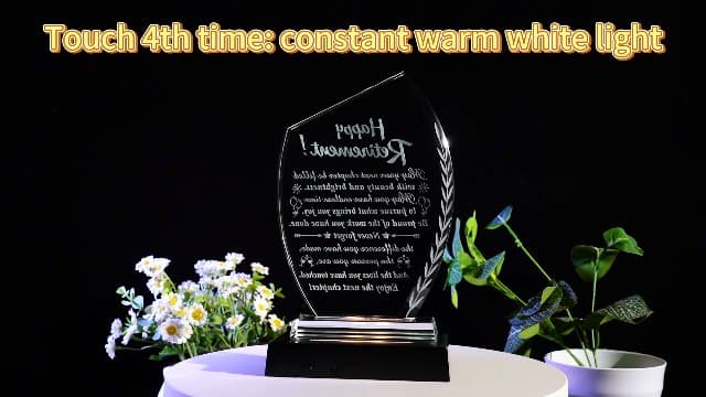 Movdyka Retirement Gifts for Women Men - 2025 Happy Retirement Crystal Keepsakes Plaque with Light Base Best Retired Gift for Woman Teacher Doctor Nurse Coworkers Boss Mom Friends Retiring Decor