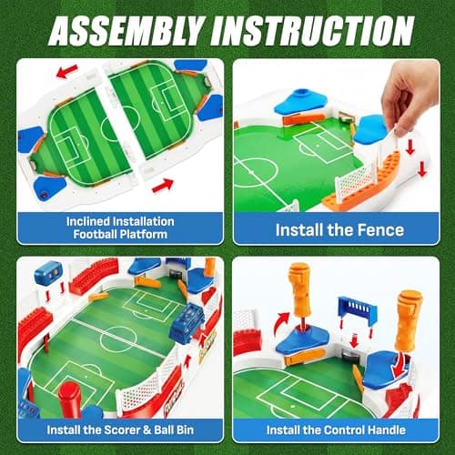 Including 4 mini Balls, Interactive Soccer Toy Indoor Home, Party Game for Football Lover, Birthday Gifts for Boys Girls SMILESSKIDDO Mini Foosball Table Toy Age 4-12, Soccer Board Games for Kids B0GFW5N5TD