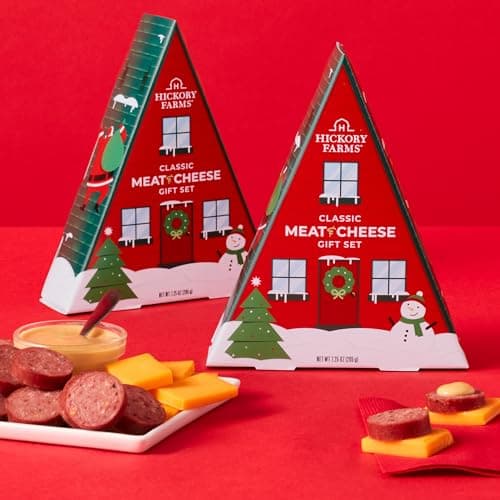 Hickory Farms Meat and Cheese Stocking Stuffer - Gift Basket - 4 Pack| Gourmet Charcuterie Food Christmas Gift | Perfect for the Holiday