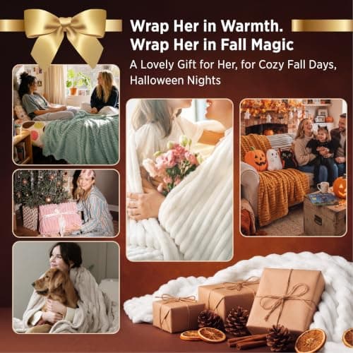 Bedsure GentleSoft White Throw Blanket for Couch - Cozy Blanket for Women, Cute Fleece Throws for Girls, Teacher Gifts Birthday Gifts for Women Men Mom, Room Home Dorm Decor, Off White, 50x60 Inches