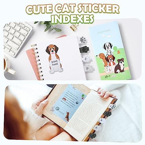 Hommie Dog Sticky Notes Set, Planner Sticky Note Dividers Tabs 300 Sheets, Cute Animals Shape Markers Flags Self-Stick Memo Pads for Dog Lovers Home Office School Supplies B0C5X9KNP4