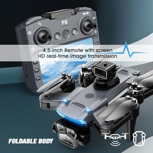 Drone with Camera for Beginners and Adults 4K, Foldable Remote Control Quadcopter, Altitude Hold, One Key Start, 3D Flips, 2 Batteries