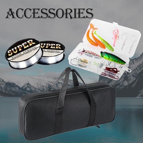 Tripquips Fishing Rod, 6.9ft 2Pcs Telescopic Fishing Rods Set, Carbon Fiber Fishing Pole, 2PCS Spinning Rod and Reel Combo with Carrier Bag Freshwater Fishing Rod and Reel Combos Kits Fishing Gear