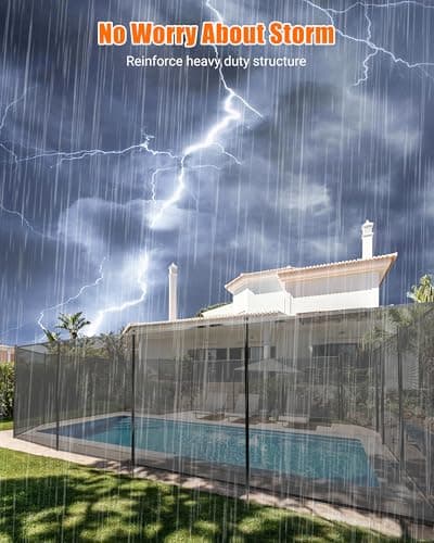 GraveeLife 4 ft x 108 ft Fence for Inground and Above Ground Pool, Mesh Pool Safety Fence with Stainless Steel Feet Outdoor Swimming Backyard Garden Pool Fencing, Black