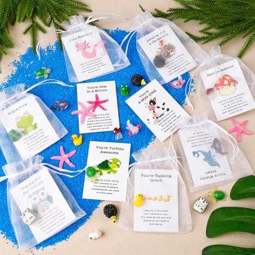 100 Set Employee Appreciation Gift Bluk for Coworkers Resin Animal Gifts with Pun Inspirational Note Cards for Thank You Office Staff Team Teachers, Nurses B0DXPVMLDZ