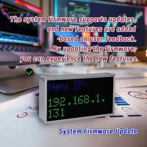 Real-Time Crypto Ticker Bitcoin Stock Ticker Monitor Display Digital Clock Weather, Temperature, Humidity, 64 * 32 Pixel Screen