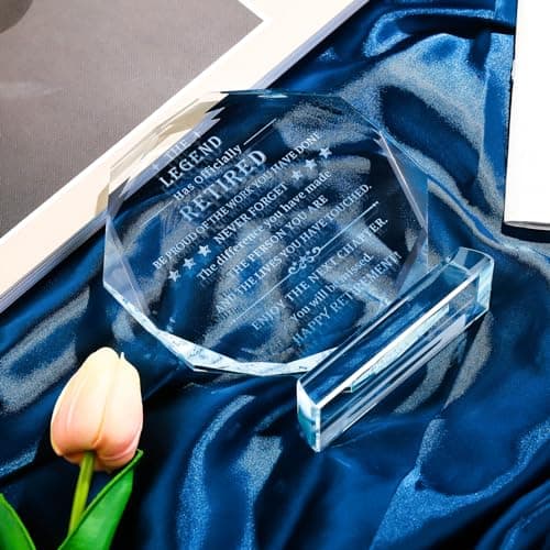 Movdyka Retirement Gifts for Men Women 2025 Happy Retire Present Decorations Crystal Plaque Keepsakes Best Retirement Gift Ideas for Boss Coworker Retired Teacher Doctor Friends Mom