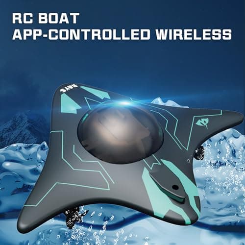 Losbenco RC Boat with Camera - 6 CH Waterproof Remote Control Boat for Pools & Lakes, App Control for iOS & Android, Real-Time Photography, Toys for Adults & Kids Ages 8+