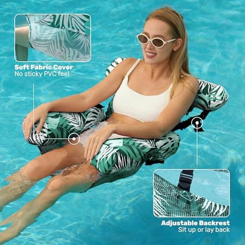 SLOOSH Inflatable Pool Floats Adult,2 Packs Floating Lounge Chairs,Blow up Pool Noodles for Adult Heavy Duty,Floating Chair for Party Summer Water Beach Lake Fun
