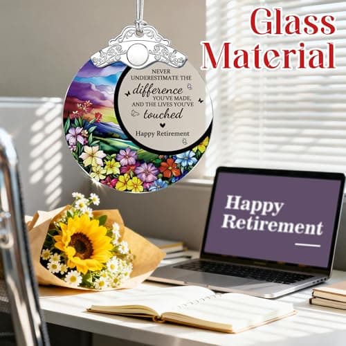 Retirement Gifts - Retirement Gift for Women, Men - Retired Ornament - Retired Gifts for Coworker, Boss, Employee, Teacher, Nurse, Friends, Women, Men - Stained Glass Christmas Ornament - Design A