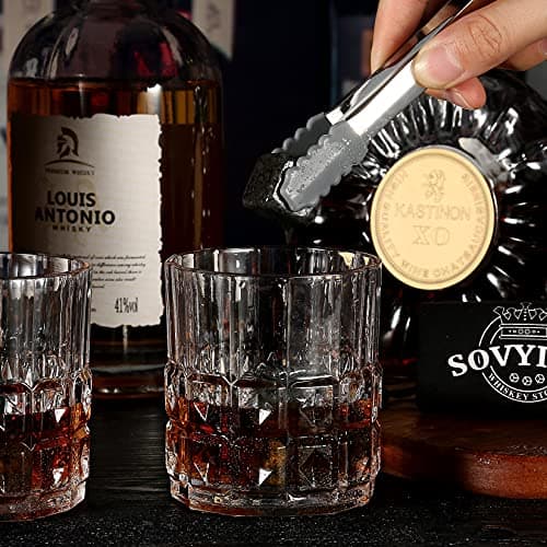 Whiskey Gifts for Men, Whiskey Glasses Set of 2, Granite Chilling Whiskey Stones, Bourbon Gifts for Men, Unique Giftss for Mens Birthday Christmas Father's Day Valentine Retirement Groomsmen