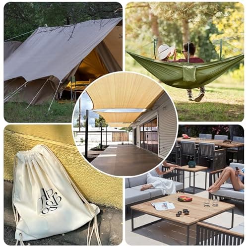 Foreate 600D Waterproof Canvas Fabric by The Yard 58” W Outdoor Upholstery Fabric for Chairs Indoor Polyester Material Patio Cushion Furniture Cover DIY Sewing, 1 Yard Light Grey