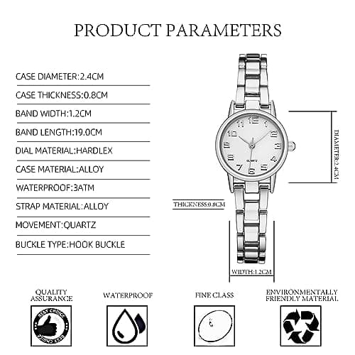 TWOPTION Womens Waterproof Wrist Watch,Women's Small Thin Analog Bracelet Quartz Watch Dainty Christmas Gifts