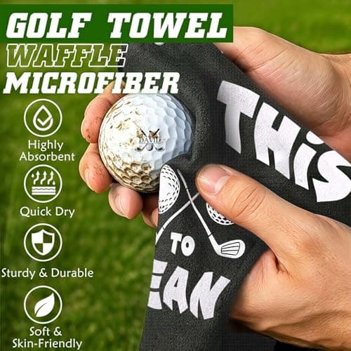 Premium Cleaning Towel for Golf Balls and Clubs; Easy To Attach to Golf Bags for Practice, Tournaments, and Daily Play Lihome Golf Accessories for Men, Funny Golf Towel, Golf Gifts for Men B0GX7CVYCL