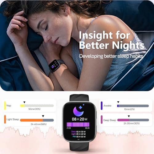 MorePro Health Fitness Tracker with 24/7 Heart Rate/Blood Pressure Monitor, Blood Oxy-gen/Sleep Tracking, 120+ Sports Activity Tracker, Smart Watch (Make/Answer Call) with Step Counter for Women Men