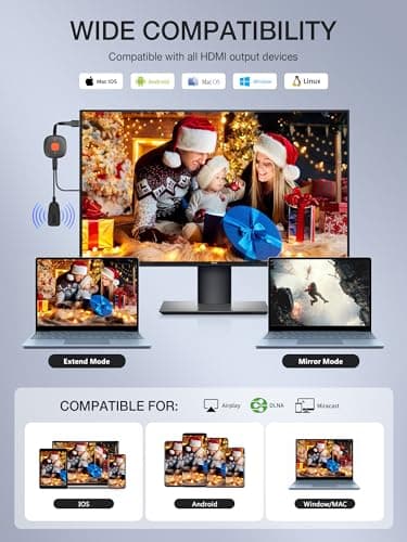 Wireless HDMI Display Dongle Adapter 4K, TIMBOOTECH WiFi HDMI Dongle Adapter Casting Video Receiver for Phone/Pad/OS/Android/PC/MacOS to TV/Projector/Monitor, Support Miracast, DLNA, Airplay