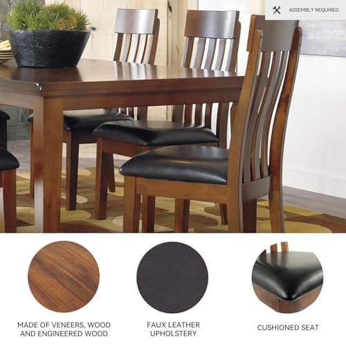 Signature Design by Ashley Ralene Rake Back 19" Dining Room Chair 2 Count, Medium Brown