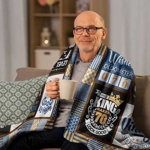 70th Blanket 60 x 50 inch, 70th Birthday Gifts for Men, Best Gifts for 70 Year Old Man, 70 Year Old Birthday Gifts for Men, 1955 Birthday Gifts for Dad, Mens 70 th Birthday Gift Ideas