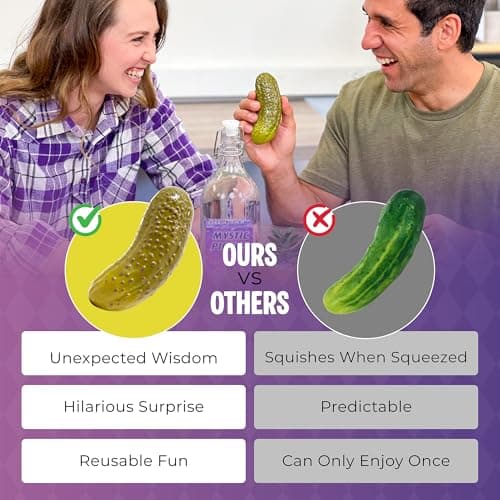 Mystic Pickle - Magic Fortune Teller with +100 Witty Responses - Unveiling The Briny Secrets of The Universe - Endless Entertainment with Friends, Family, Classroom Students - Best Novelty Gag Gift!