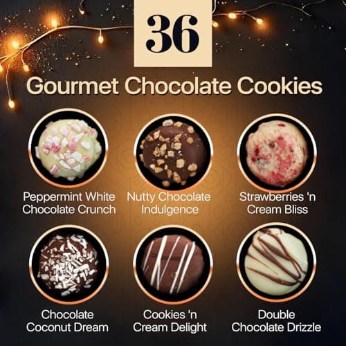 Christmas Cookie Gift Basket - 36 Gourmet Christmas Cookies | Holiday Cookies, Christmas Gift Ideas for Coworkers, Family, and friends - Made in USA